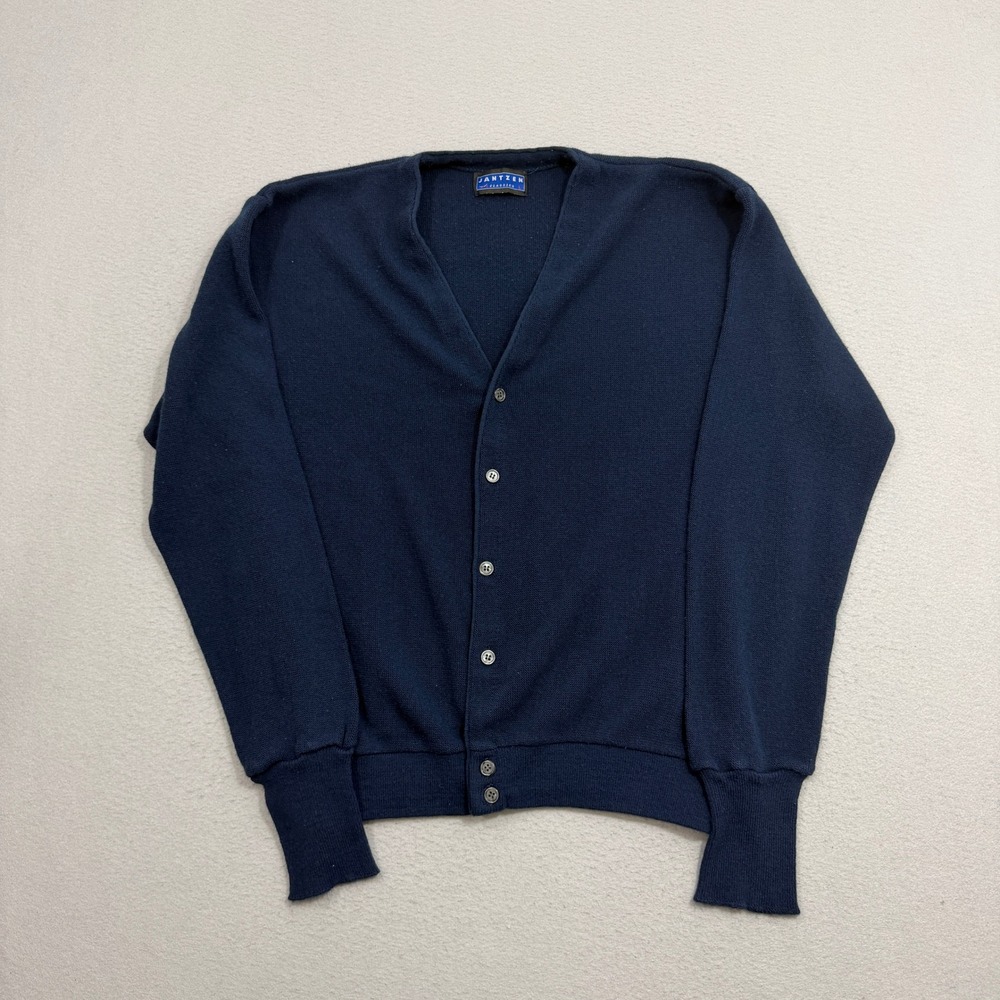 Vintage Jantzen Sweater Large Classics Cardigan V-Neck Knit Button Front 90s